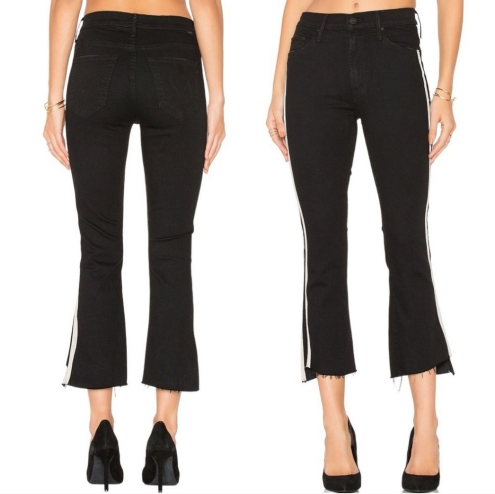 Mother Women's Insider Crop Step Fray Guilty Racer Wash Jeans Size 26
